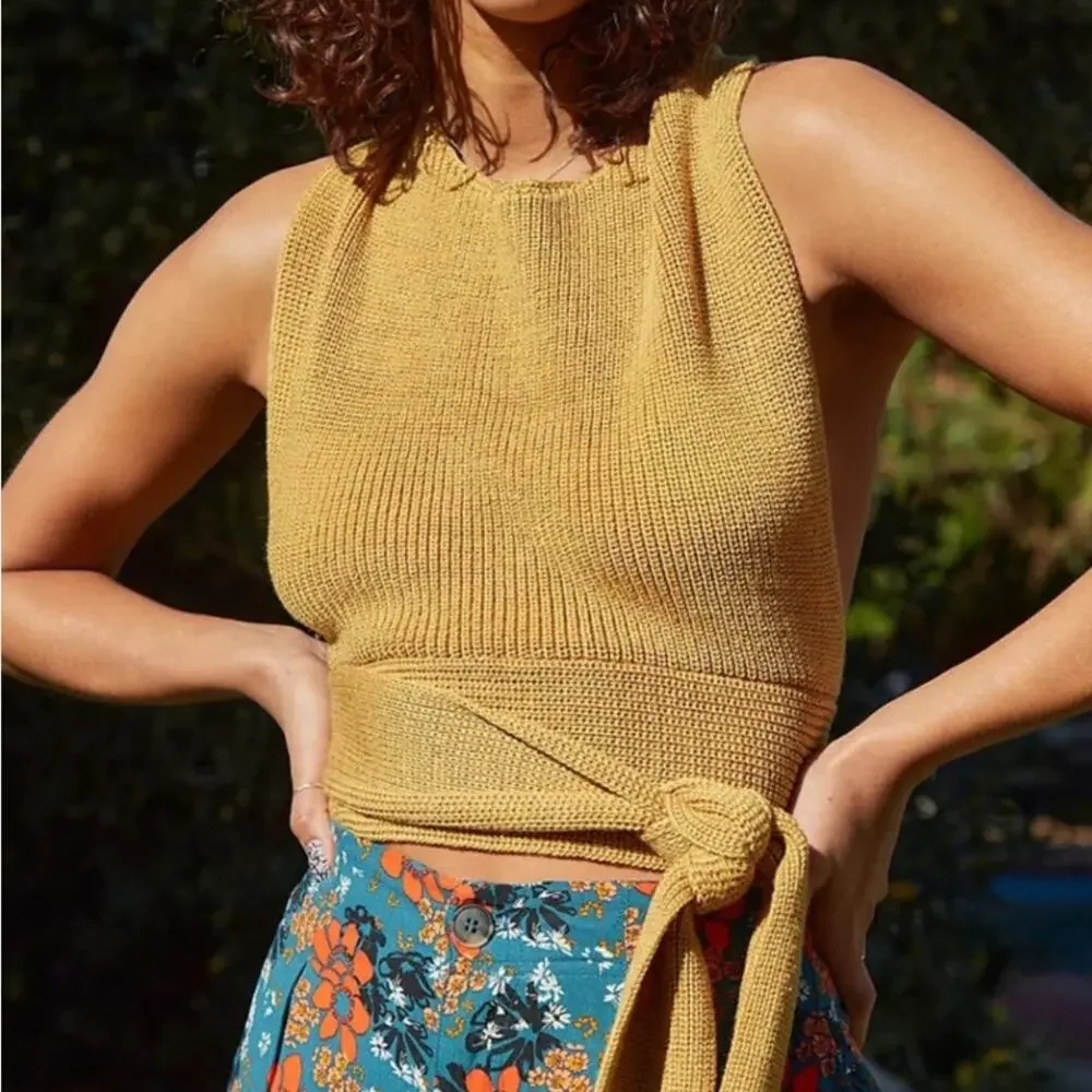 Free People Beach Orchid Convertible Knit Sweater Tank XL